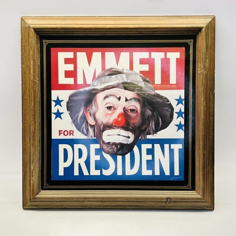 Emmett For President 1986 Emmet Kelly Jr. Framed Print